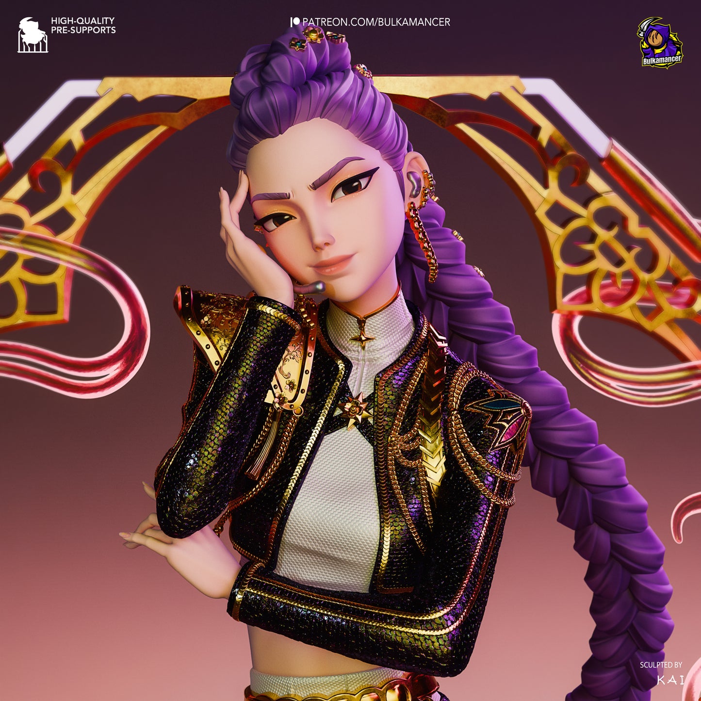 Golden Vocalist | Resin Garage Kit Figure Game Fan Art | Bulkamancer Sculpts