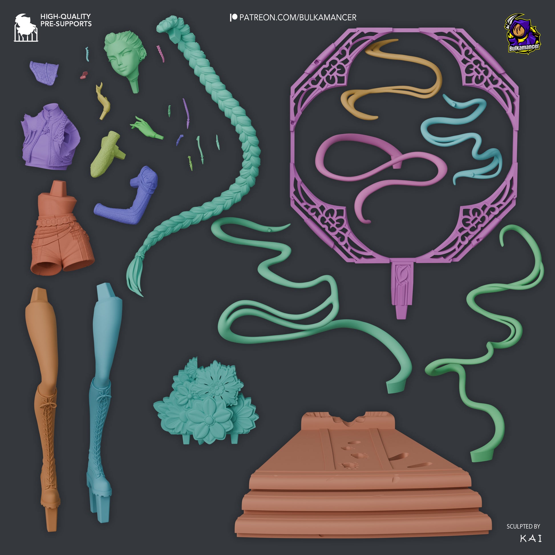 Golden Vocalist | Resin Garage Kit Figure Game Fan Art | Bulkamancer Sculpts