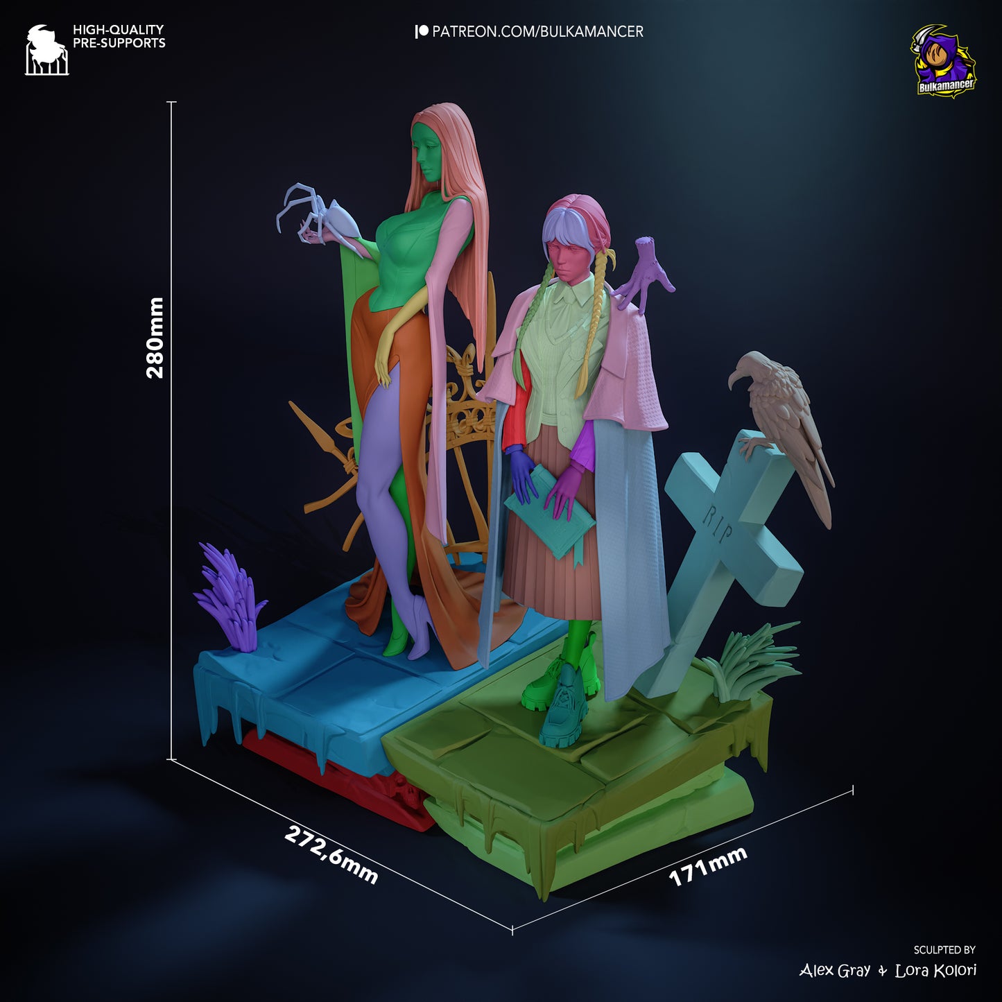 Gothic Duo | Resin Garage Kit Figure Game Fan Art | Bulkamancer Sculpts