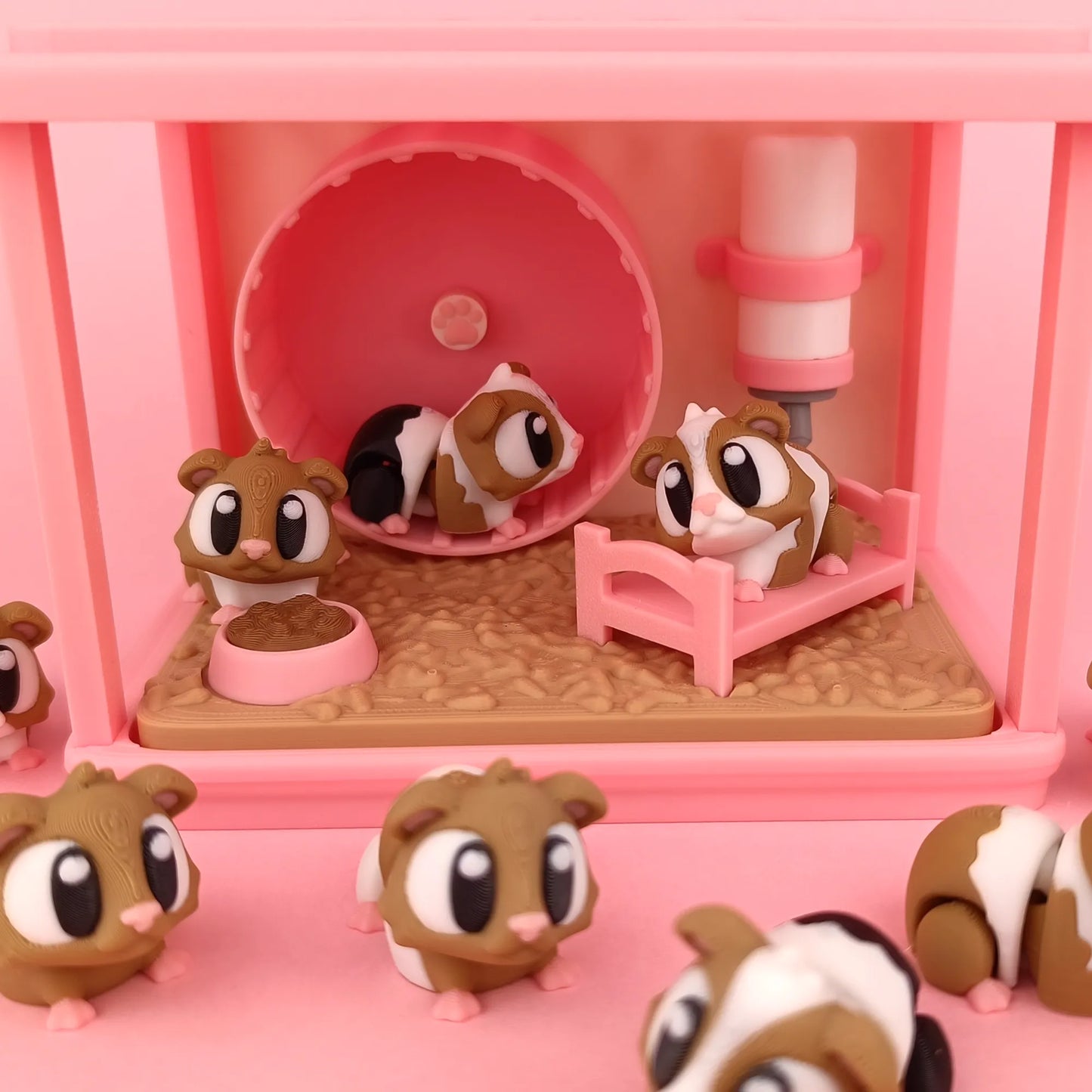 Flexi Guinea Pigs & Cage Playset | 3DGOB - Tattles Told 3D