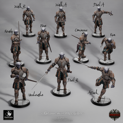 Graveward Legion, Ancient Order Immortalis | D&D TTRPG Miniature | Rescale Miniatures | 3D Print