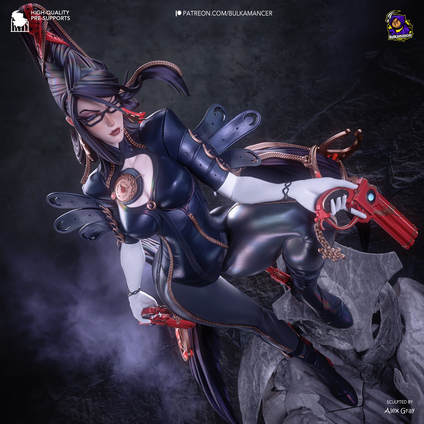 Bruja Pistolera | Figura de Resina de Garaje | Esculturas de Bulkamancer