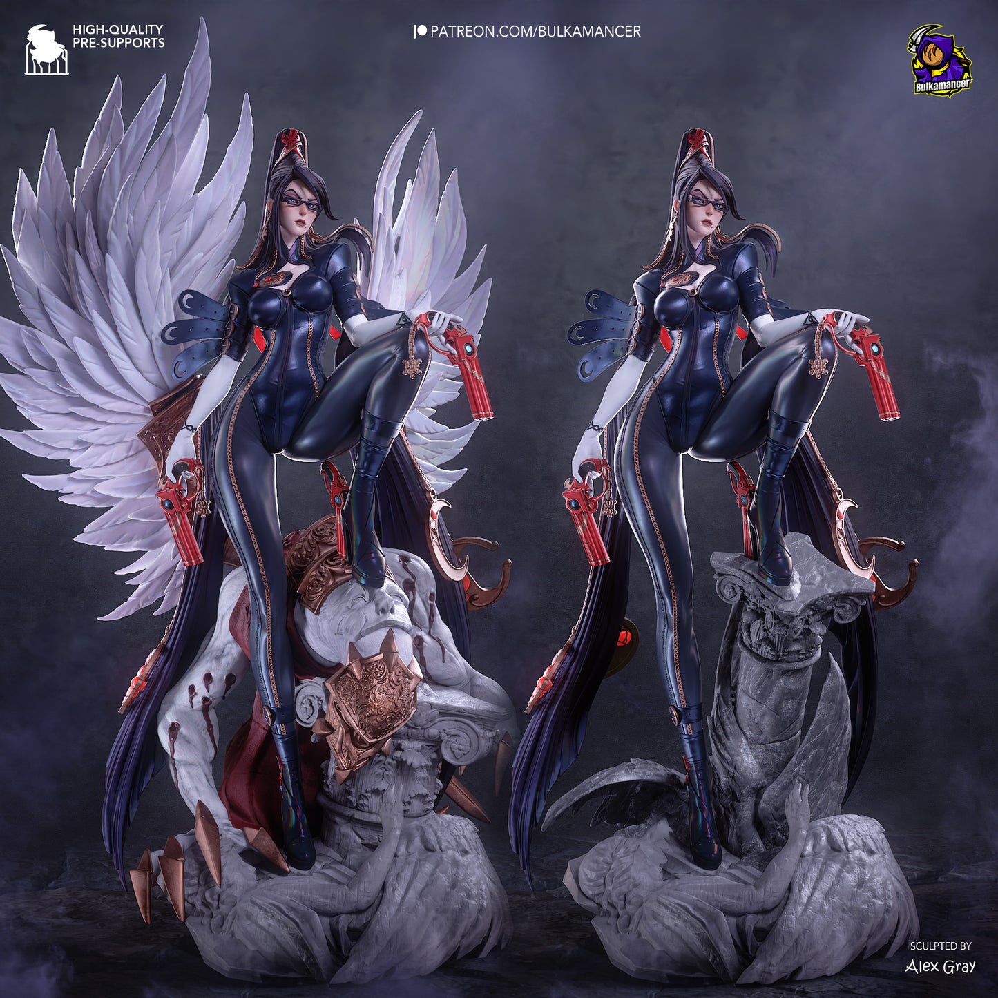 Bruja Pistolera | Figura de Resina de Garaje | Esculturas de Bulkamancer