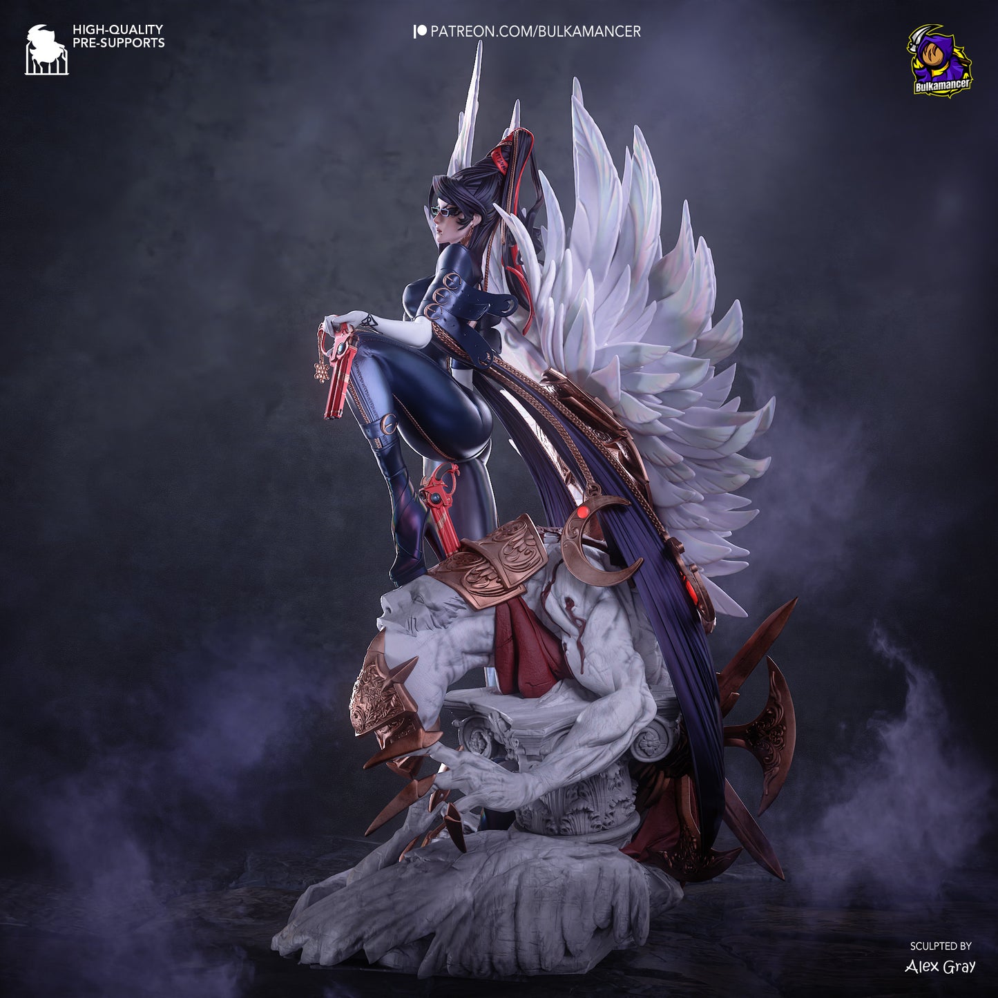 Bruja Pistolera | Figura de Resina de Garaje | Esculturas de Bulkamancer