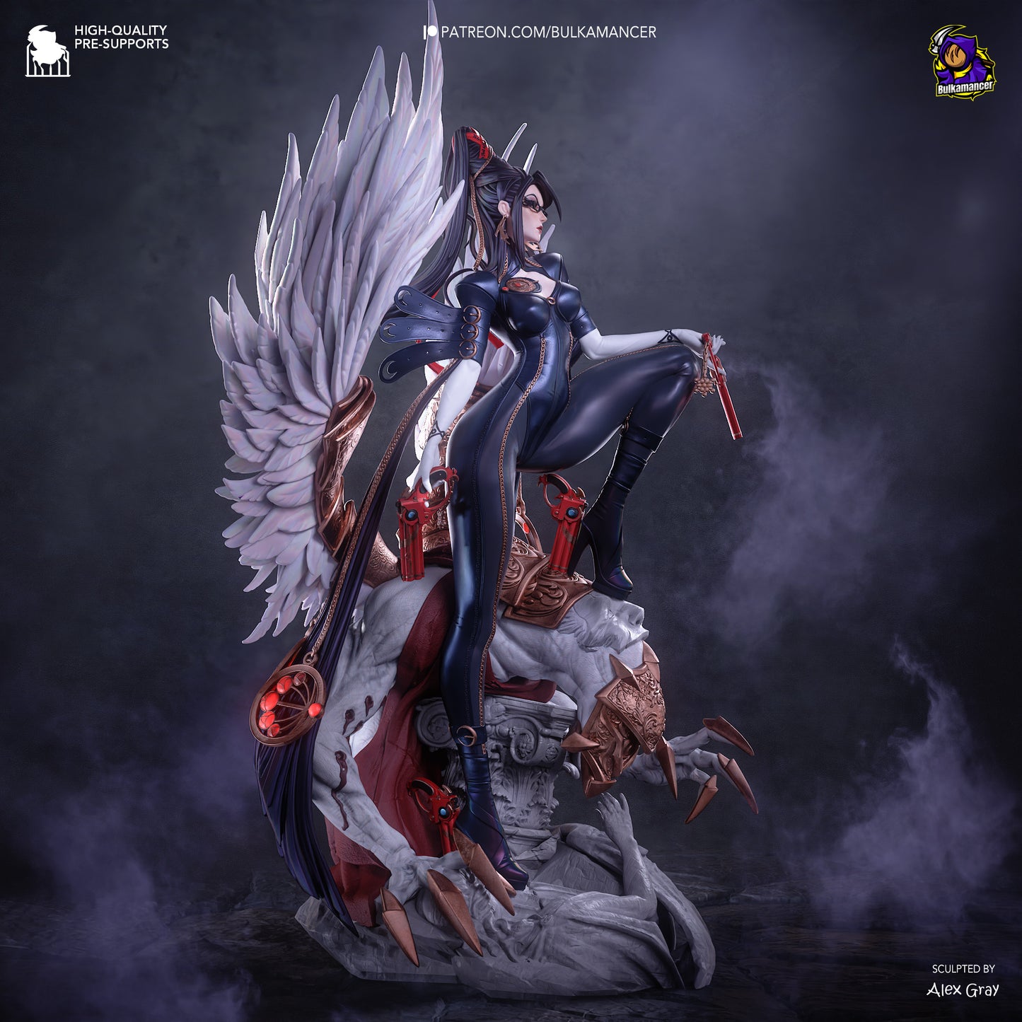 Bruja Pistolera | Figura de Resina de Garaje | Esculturas de Bulkamancer