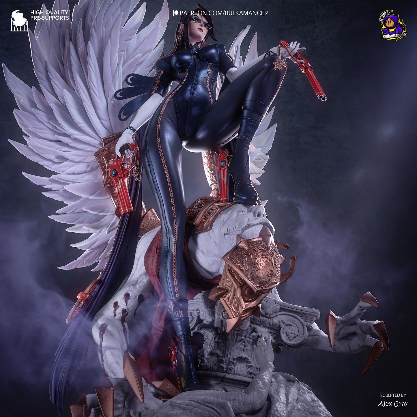 Bruja Pistolera | Figura de Resina de Garaje | Esculturas de Bulkamancer