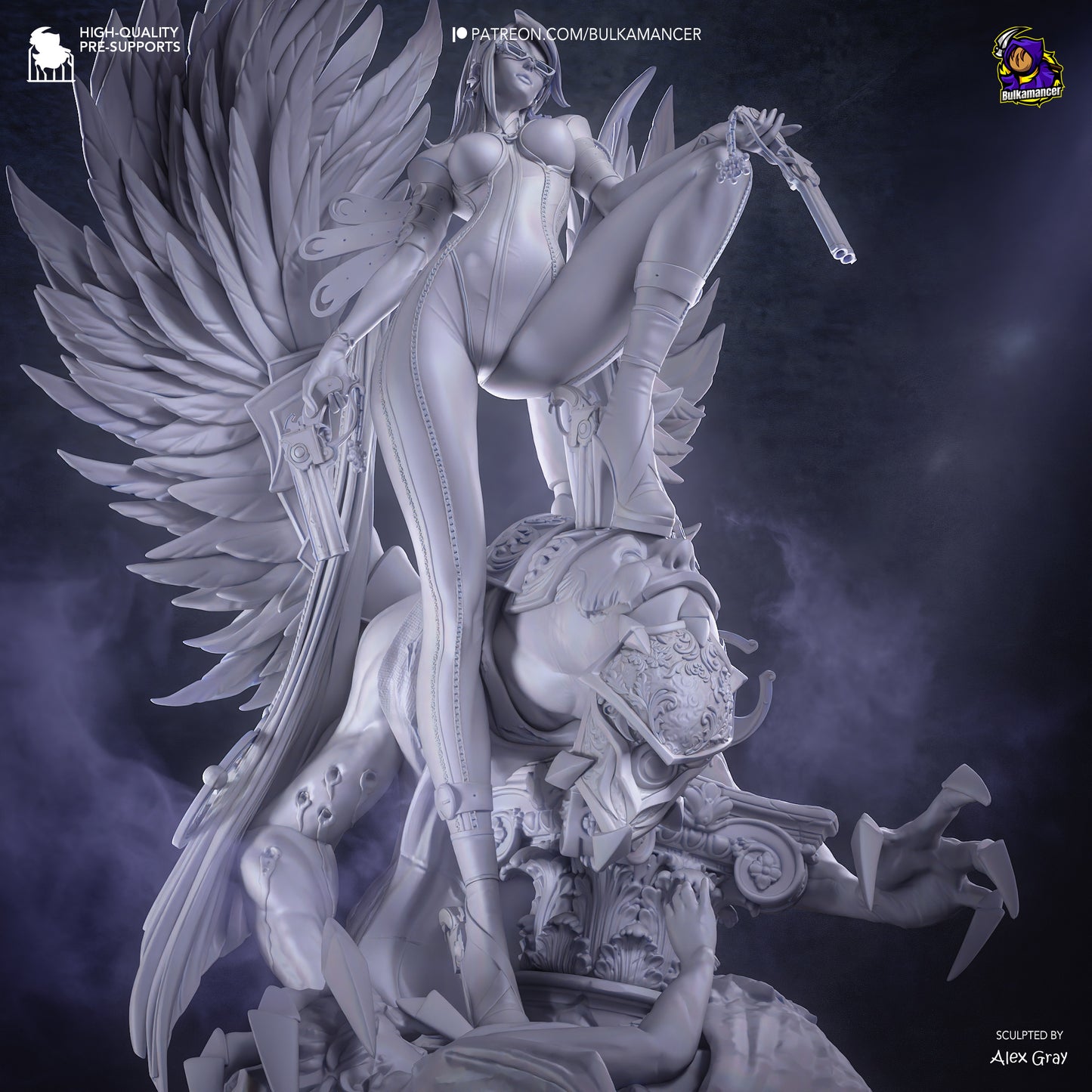 Bruja Pistolera | Figura de Resina de Garaje | Esculturas de Bulkamancer