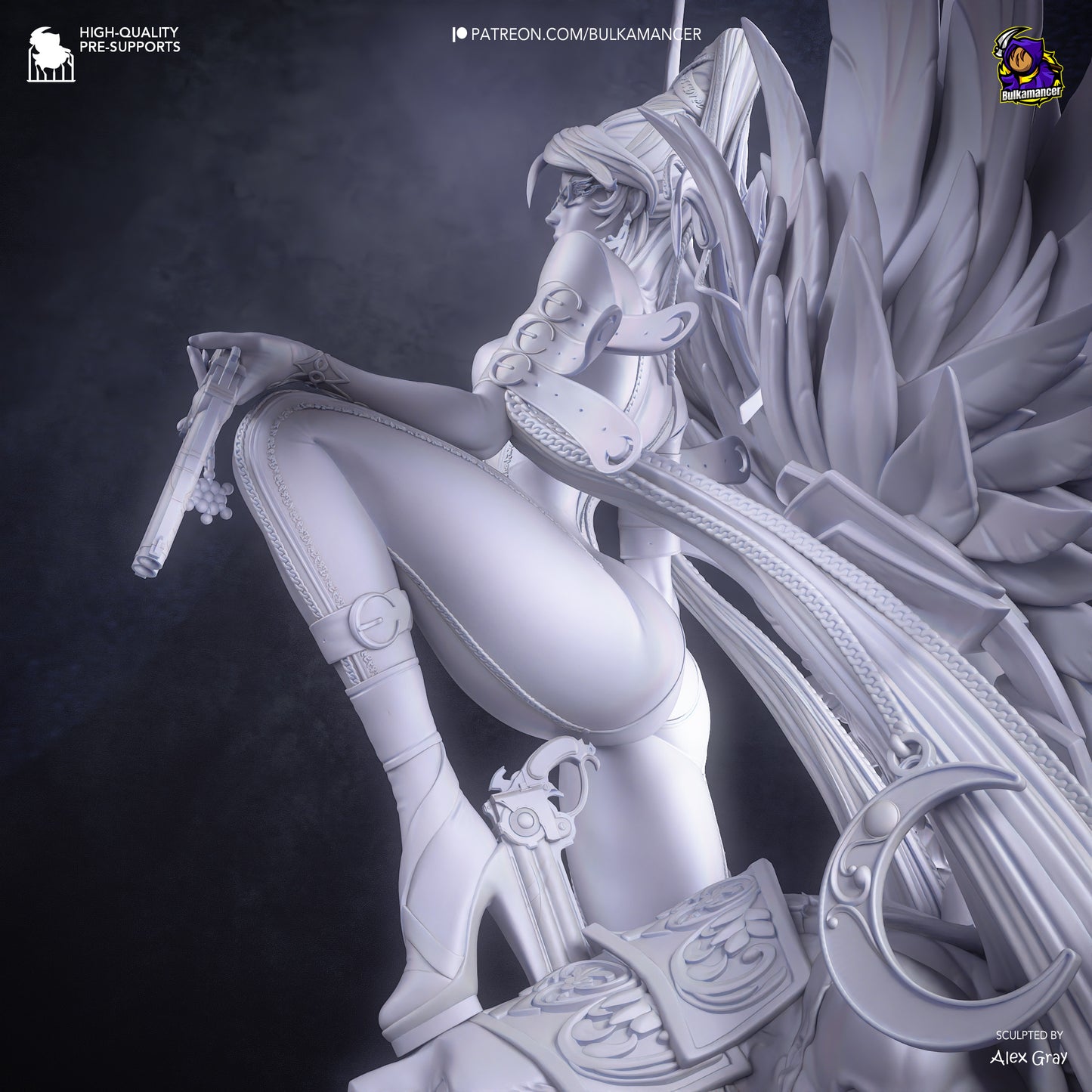 Bruja Pistolera | Figura de Resina de Garaje | Esculturas de Bulkamancer