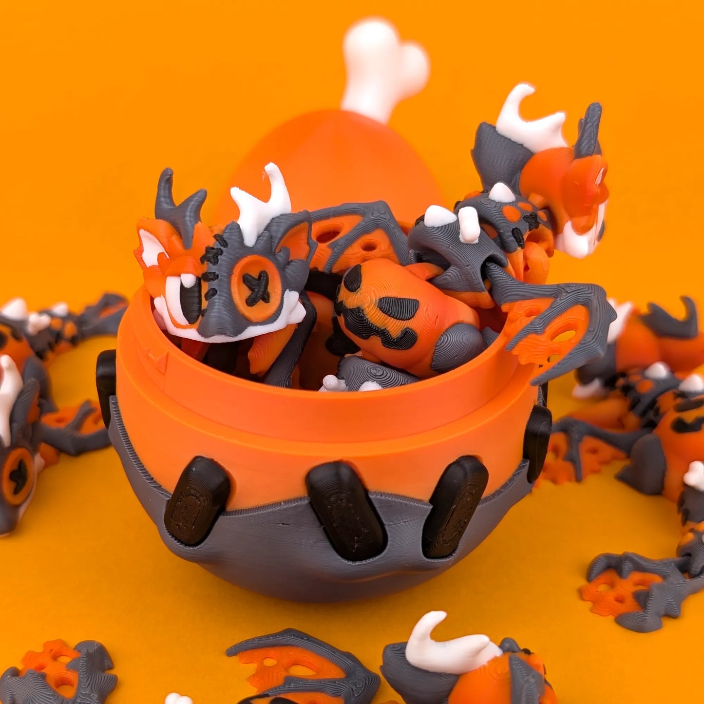 Flexi Halloween Mini Dragon & Egg | 3DGOB - Tattles Told 3D