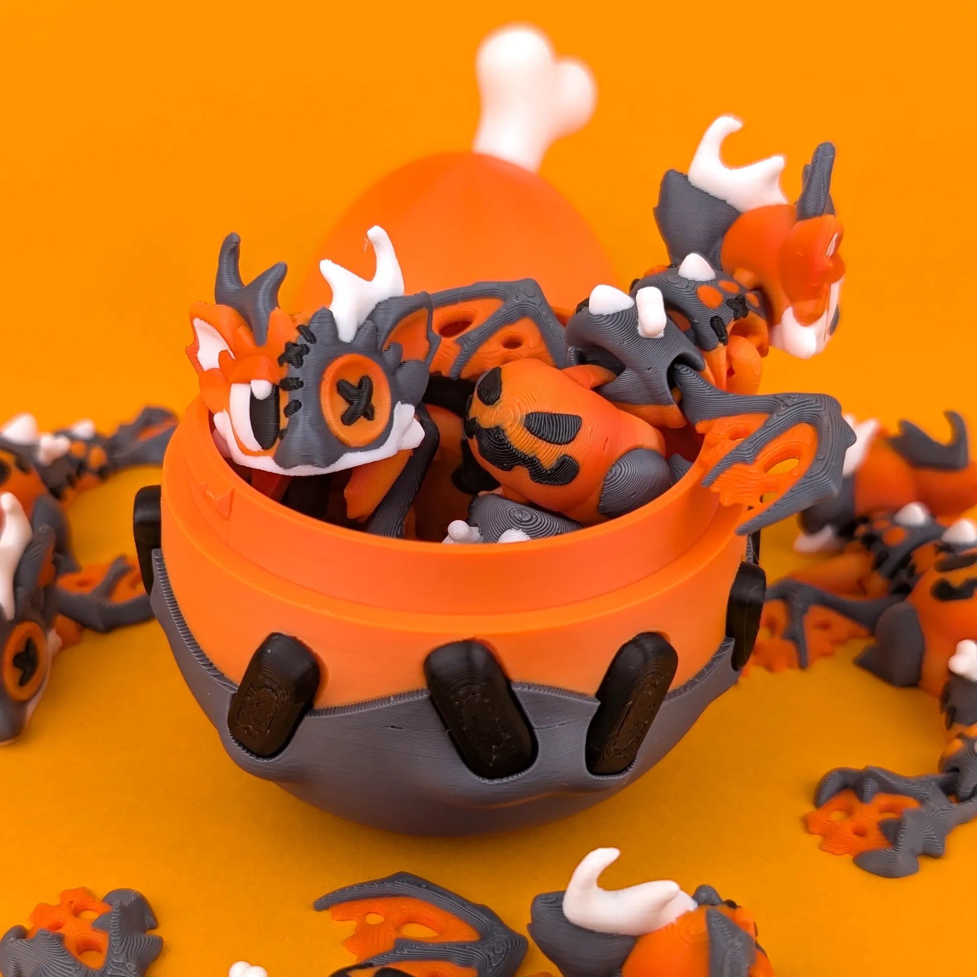 Flexi Halloween Mini Dragon & Egg | 3DGOB - Tattles Told 3D