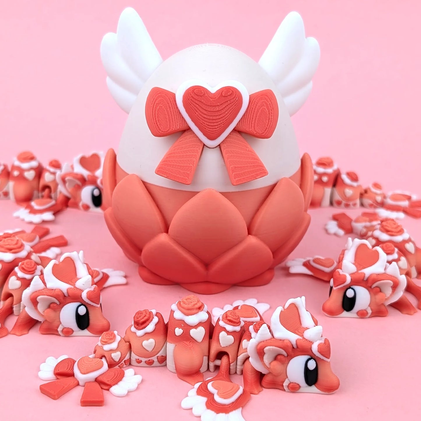 Miniature Flexi Heartseeker Dragon with Egg from Tattles Told 3D, detailed collectible figure with colorful dragon and egg accessories.