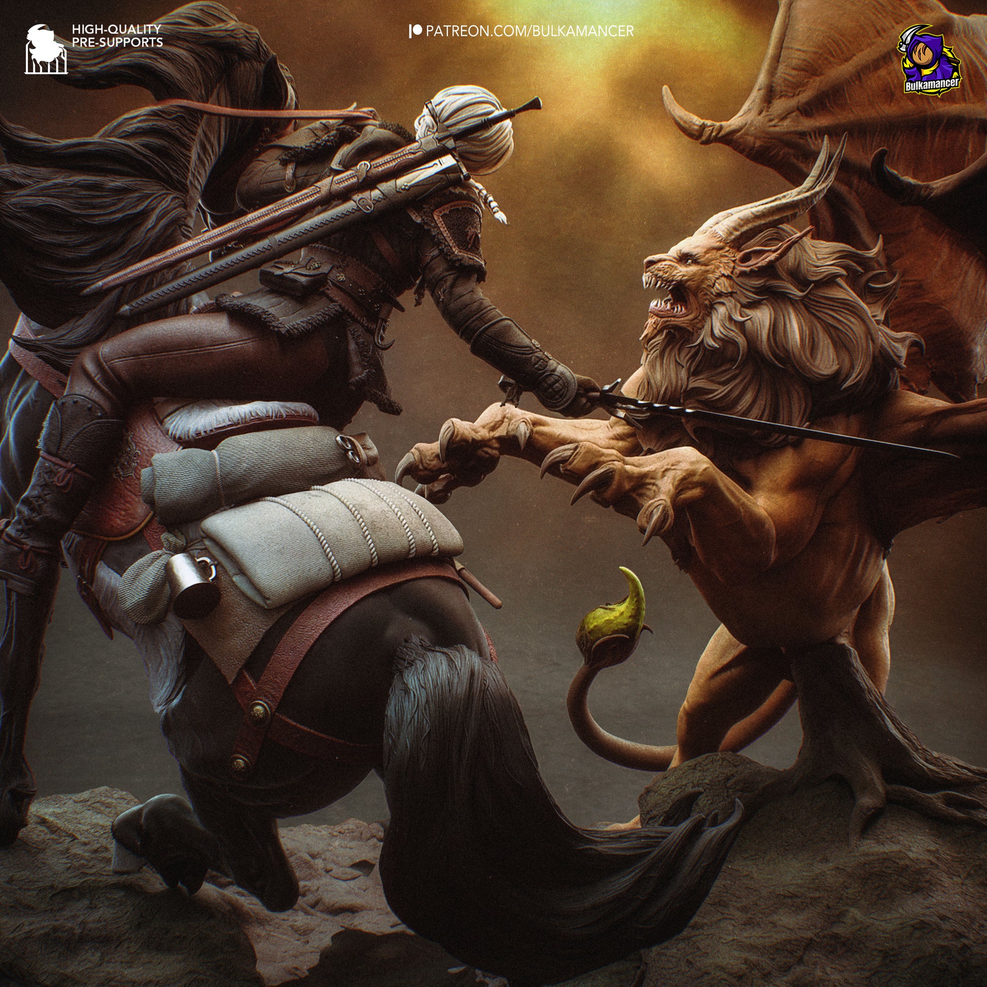 Hunt in the Wilds | Resin Garage Kit Figure Game Fan Art | Bulkamancer Sculpts