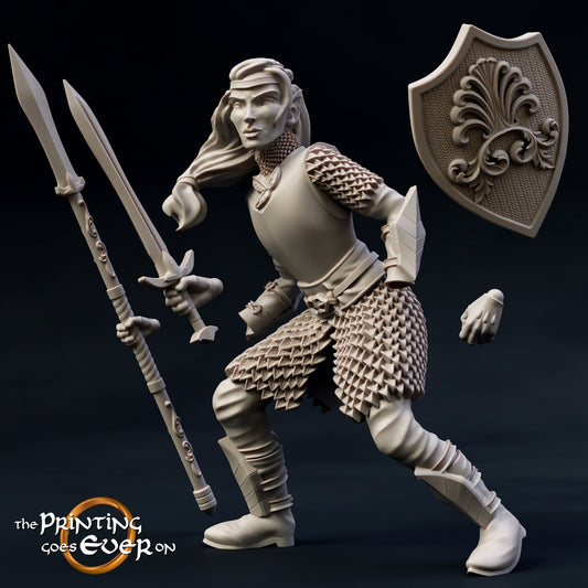 Brightwood Defender Female | D&D TTRPG Miniature | DnD Is A Woman | NO BASE