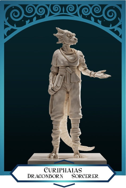 Dragonborn Sorcerer | D&D TTRPG Miniature | DnD Is A Woman | NO BASE