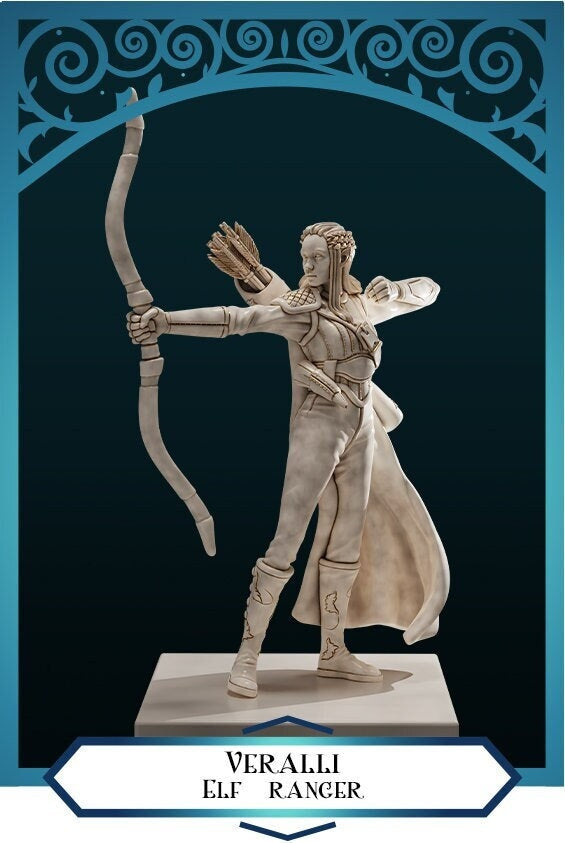 Elf Ranger Archer | D&D TTRPG Miniature | DnD Is A Woman | NO BASE