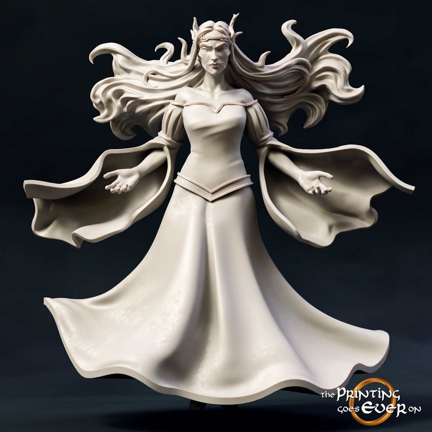 Elven Witch | D&D TTRPG Miniature | The Printing Goes Ever On | DnD Is A Woman NO BASE