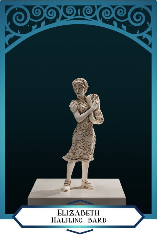 Halfling Bard | D&D TTRPG Miniature | DnD Is A Woman | NO BASE