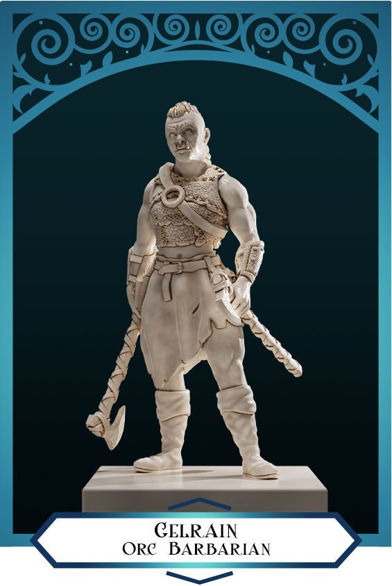 Orc Barbarian | D&D TTRPG Miniature | DnD Is A Woman | NO BASE