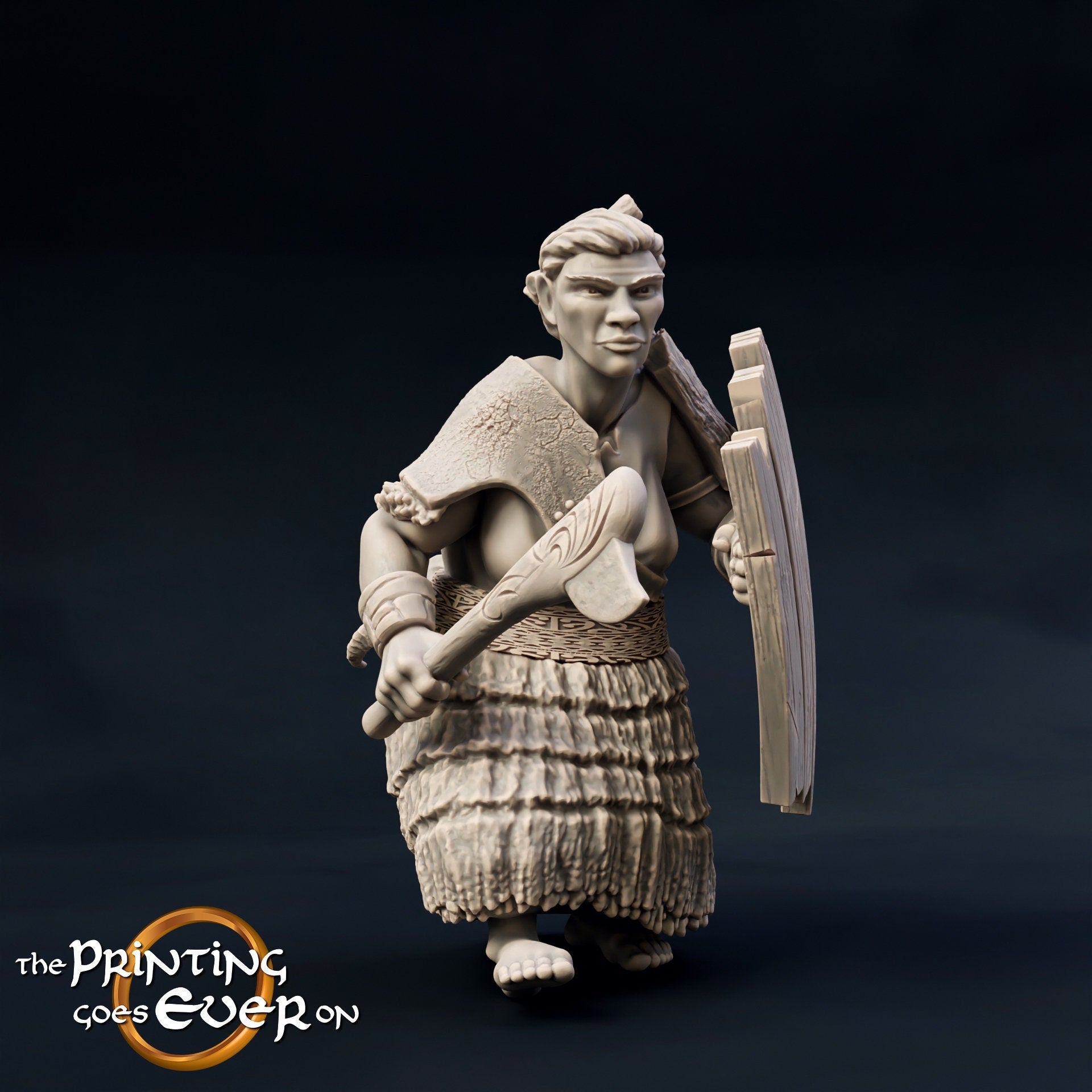 Woodwose Mace Shield | D&D TTRPG Miniature | DnD Is A Woman | NO BASE