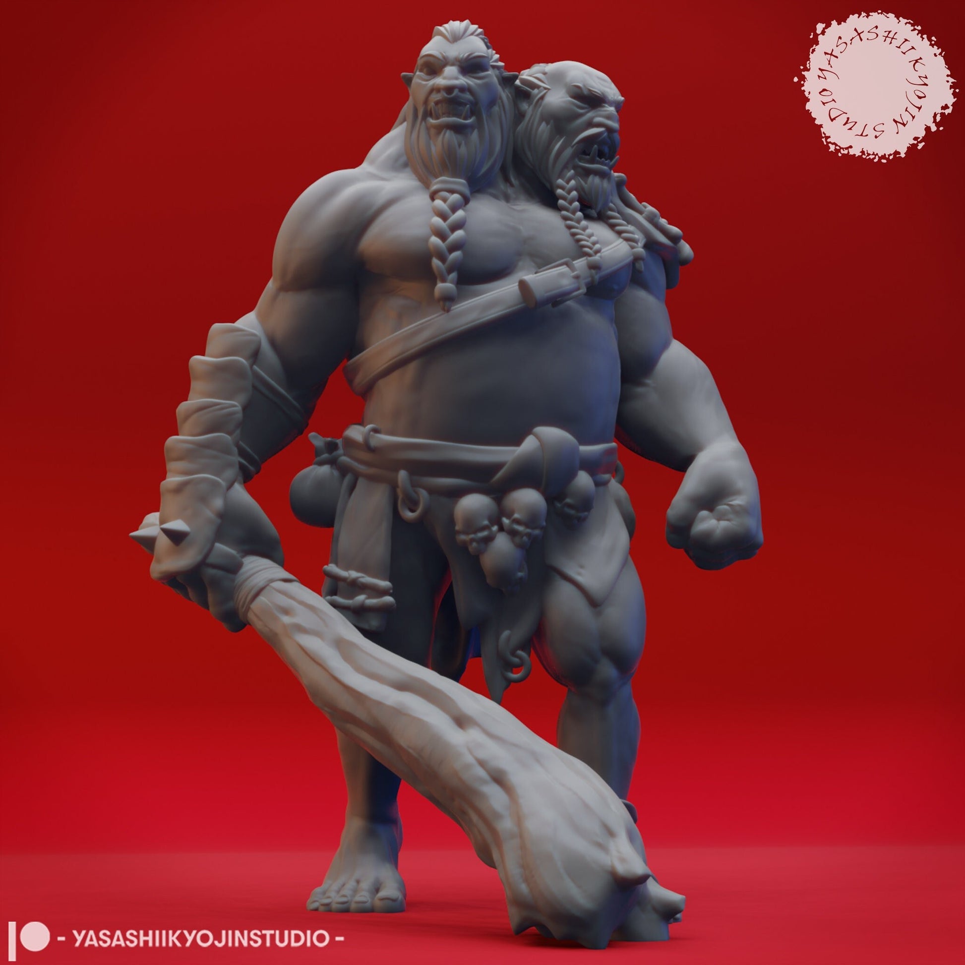 Ettin | TABLETOP SCALE | D&D TTRPG Monster Miniature | Yasashii Kyojin Studio