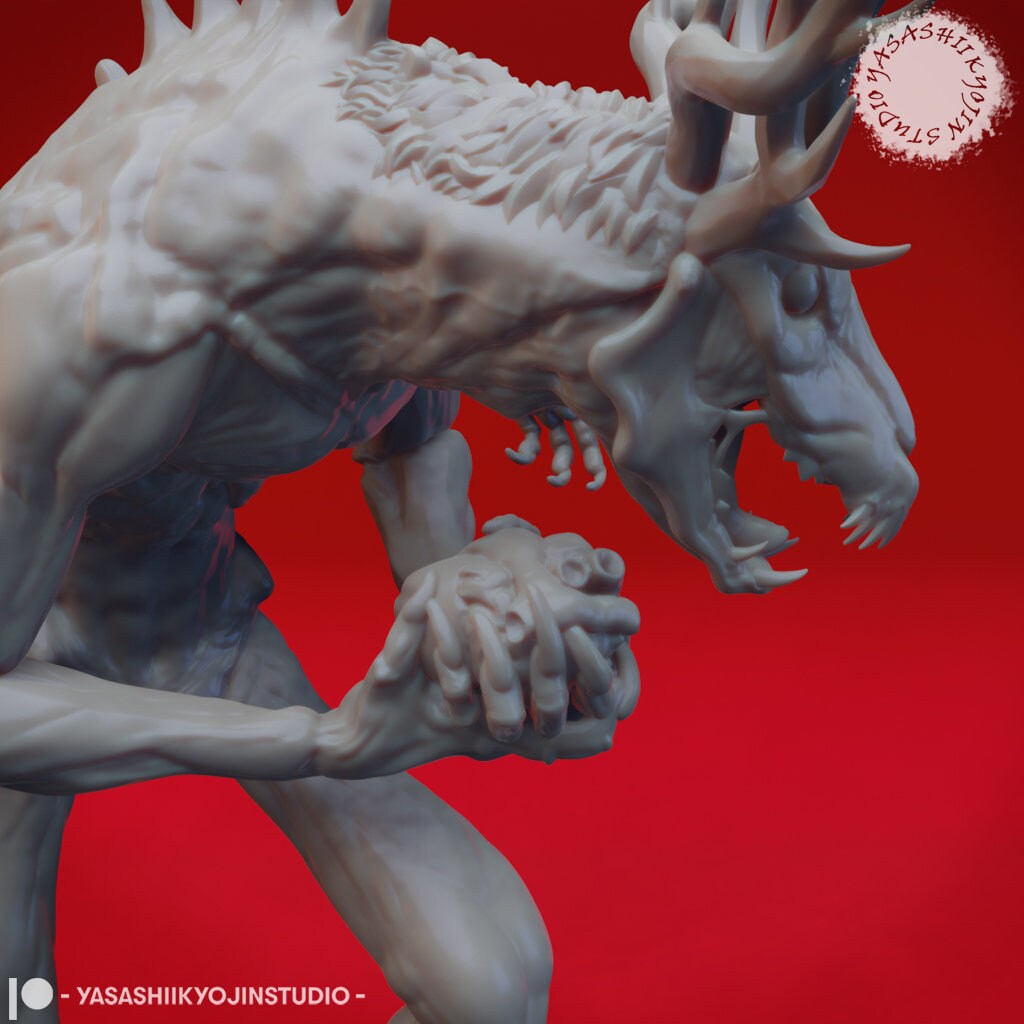 Wendigo | TABLETOP SCALE | D&D TTRPG Monster Miniature | Yasashii Kyojin Studio
