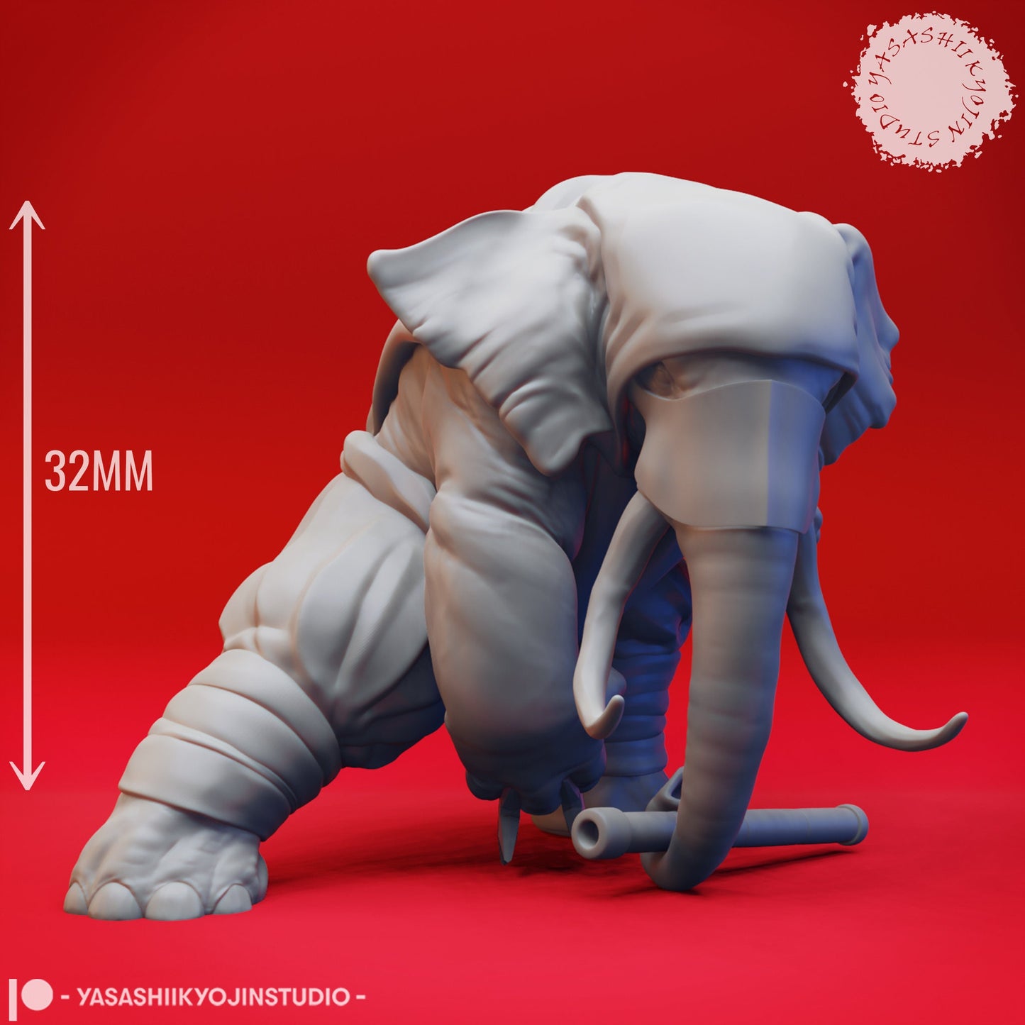 Loxodon | TTRPG Monster Miniature | Yasashii Kyojin Studio | Unpainted, Unplated Resin 8k