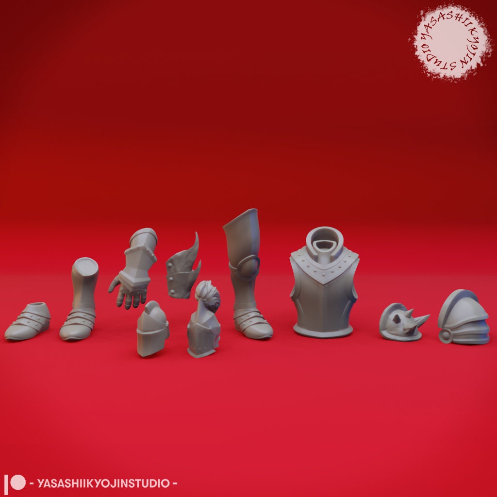 Armor Set | TTRPG Scatter Miniature | Yasashii Kyojin Studio