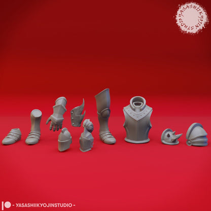 Armor Set | TTRPG Scatter Miniature | Yasashii Kyojin Studio
