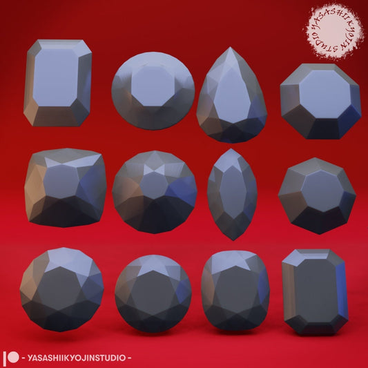 Gems Set | TTRPG Scatter Miniature | Yasashii Kyojin Studio