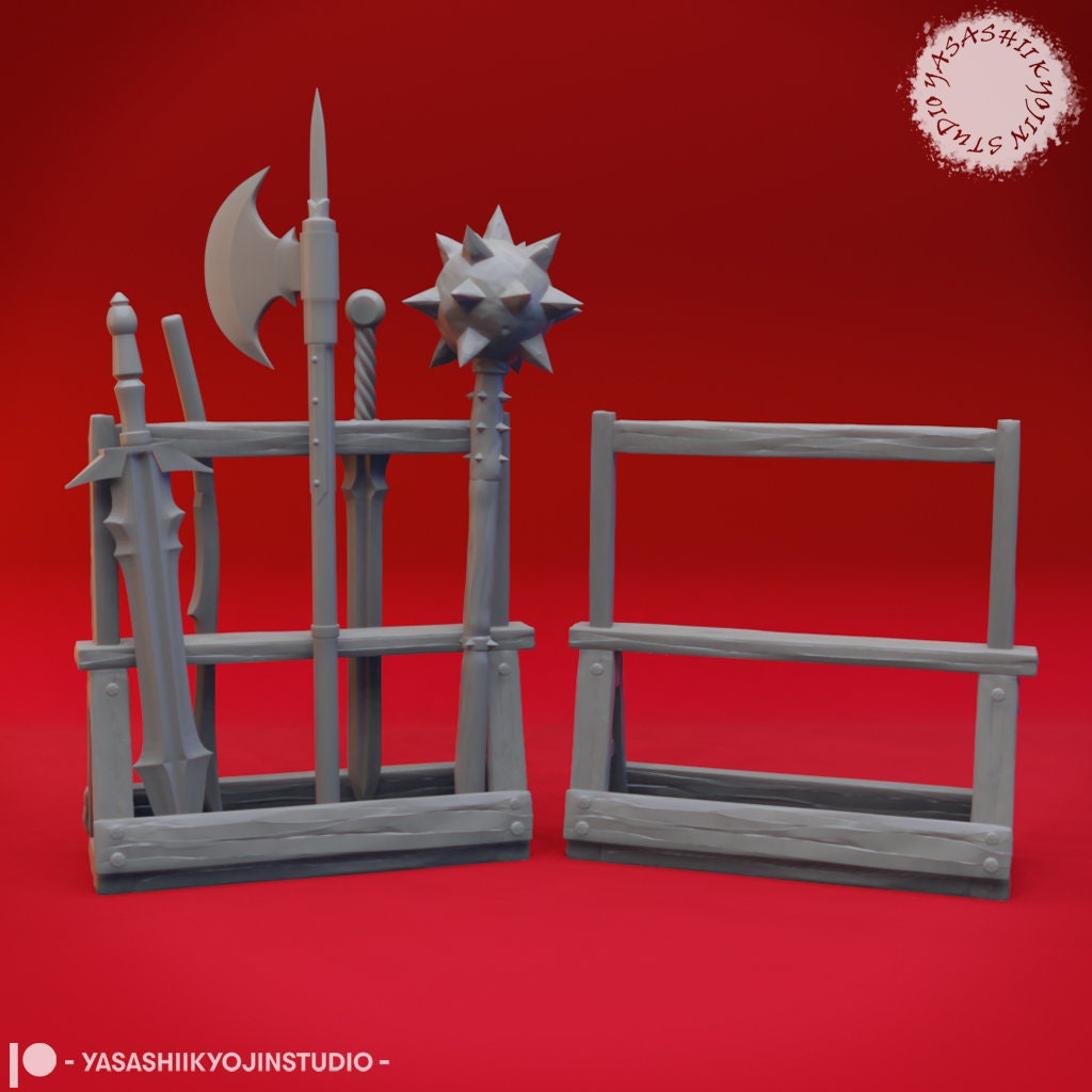 Weapon Set | TTRPG Scatter Miniature | Yasashii Kyojin Studio
