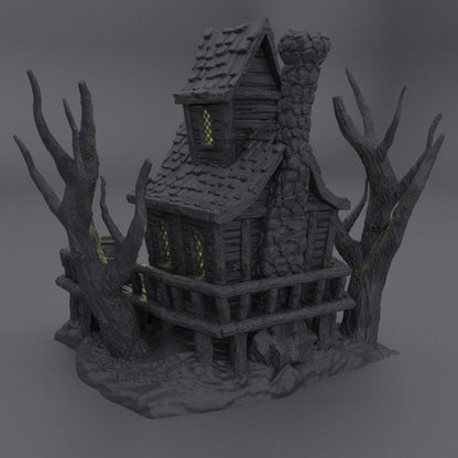 Witch Hut | D&D TTRPG Playable 3D Printed Building Terrain Scenery | MiniatureLand