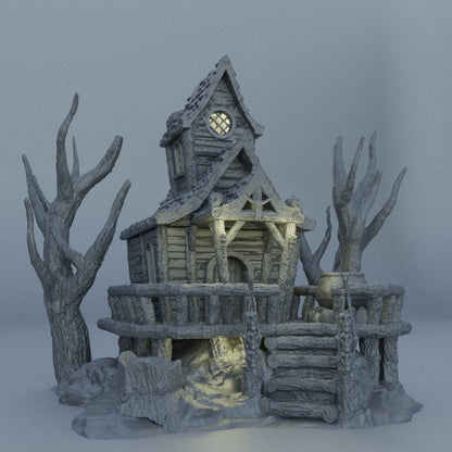 Witch Hut | D&D TTRPG Playable 3D Printed Building Terrain Scenery | MiniatureLand
