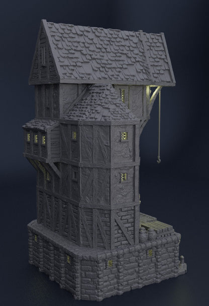 Medieval Seaside Warehouse | D&D TTRPG Playable 3D Printed Building Terrain Scenery | MiniatureLand