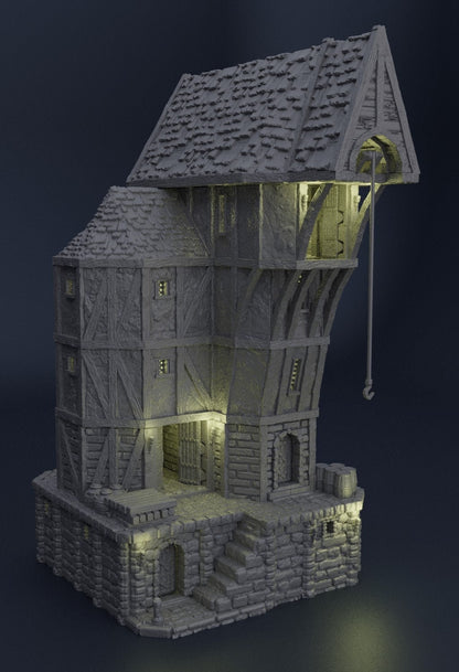 Medieval Seaside Warehouse | D&D TTRPG Playable 3D Printed Building Terrain Scenery | MiniatureLand