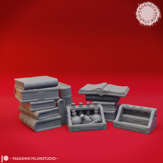 Wizard Apothecary Item Set | TTRPG Scatter Miniature | Yasashii Kyojin Studio