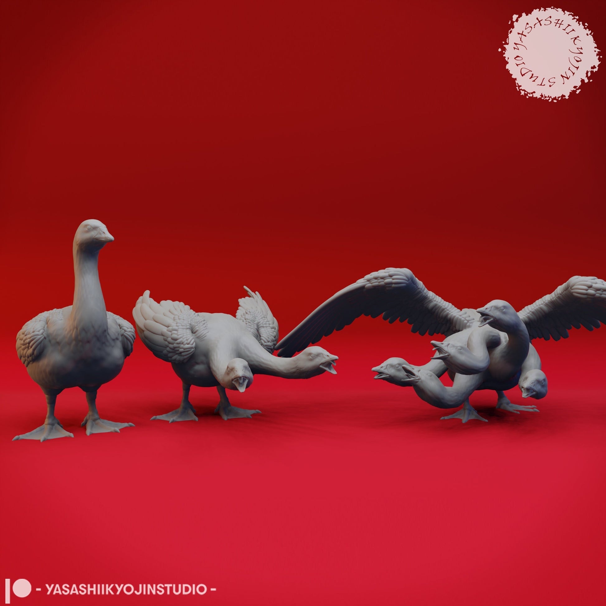 Goose Hydra | TABLETOP SCALE | D&D TTRPG Monster Miniature | Yasashii Kyojin Studio