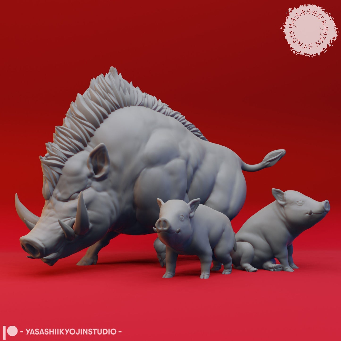 Giant Boar | TABLETOP SCALE | TTRPG Monster Miniature | Yasashii Kyojin Studio