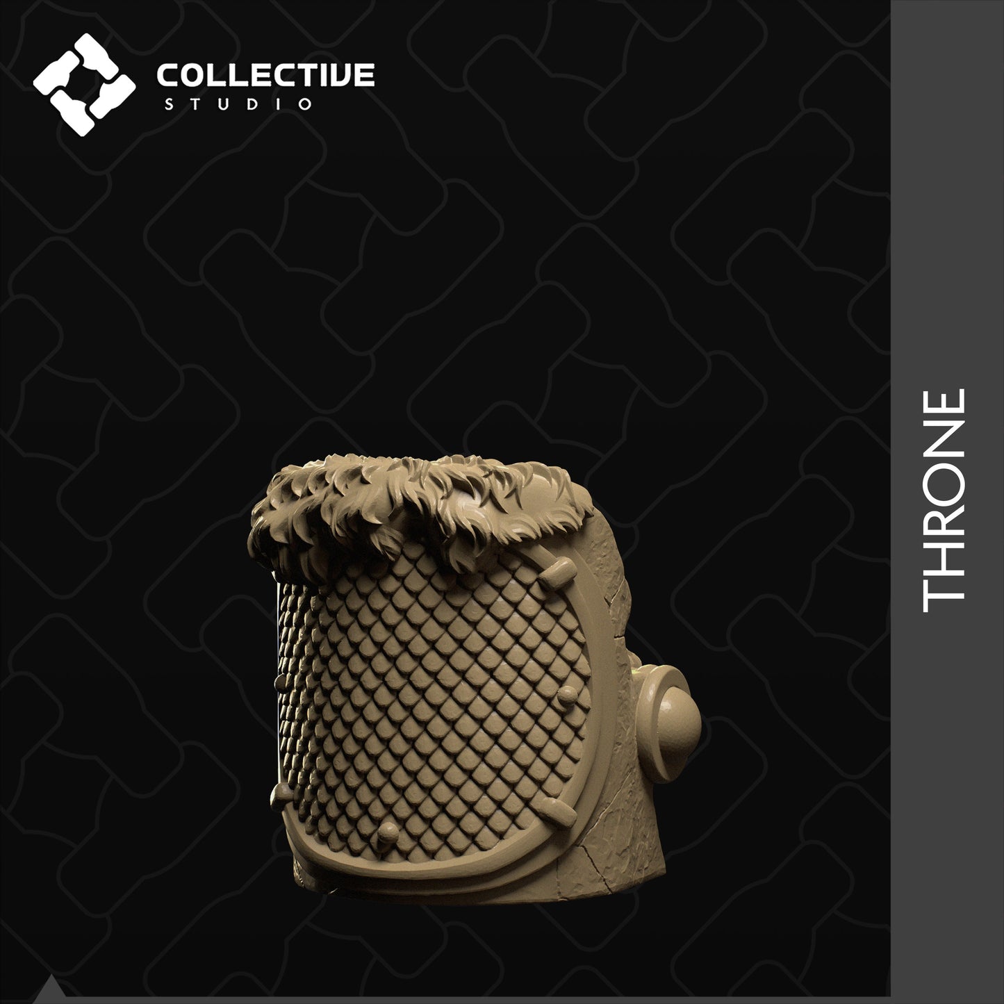 Thrones, Large, Fur, Tall, Wood | D&D Scatter | Collective Studio