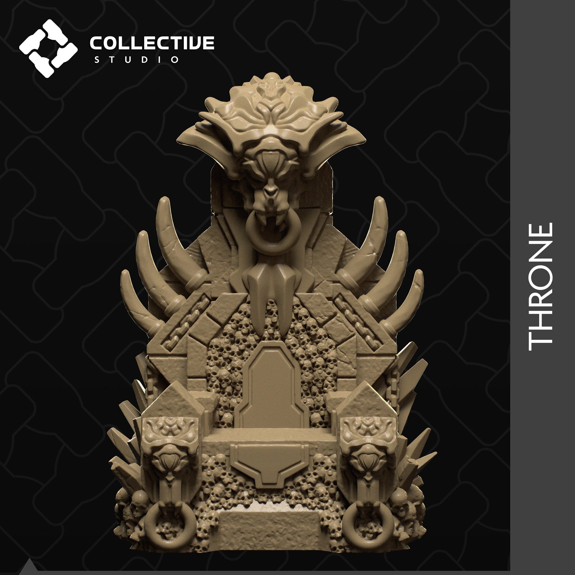 Thrones, Large, Fur, Tall, Wood | D&D Scatter | Collective Studio