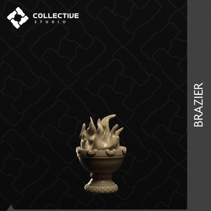 Brazier and Fire Pyre | D&D Scatter Miniature | Collective Studio