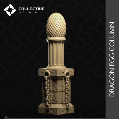 Columns, Pillars, Fire, Dragon Egg, Dwarven, Cathedral, Gem | D&D Scatter Miniature | Collective Studio