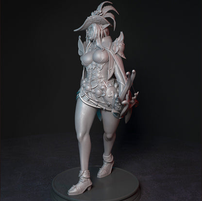 Elf Bard | Tabletop and Display Scale | TTRPG D&D Miniature | Custom Miniatures/Dungeon Pin Ups | Unpainted, Unplated Resin 8k