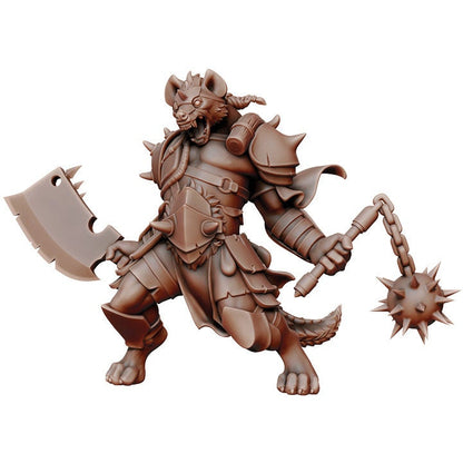 D&D Gnolls Collection miniature by Tattles Told 3D, detailed monster figure from Manuel Boria for tabletop gaming.