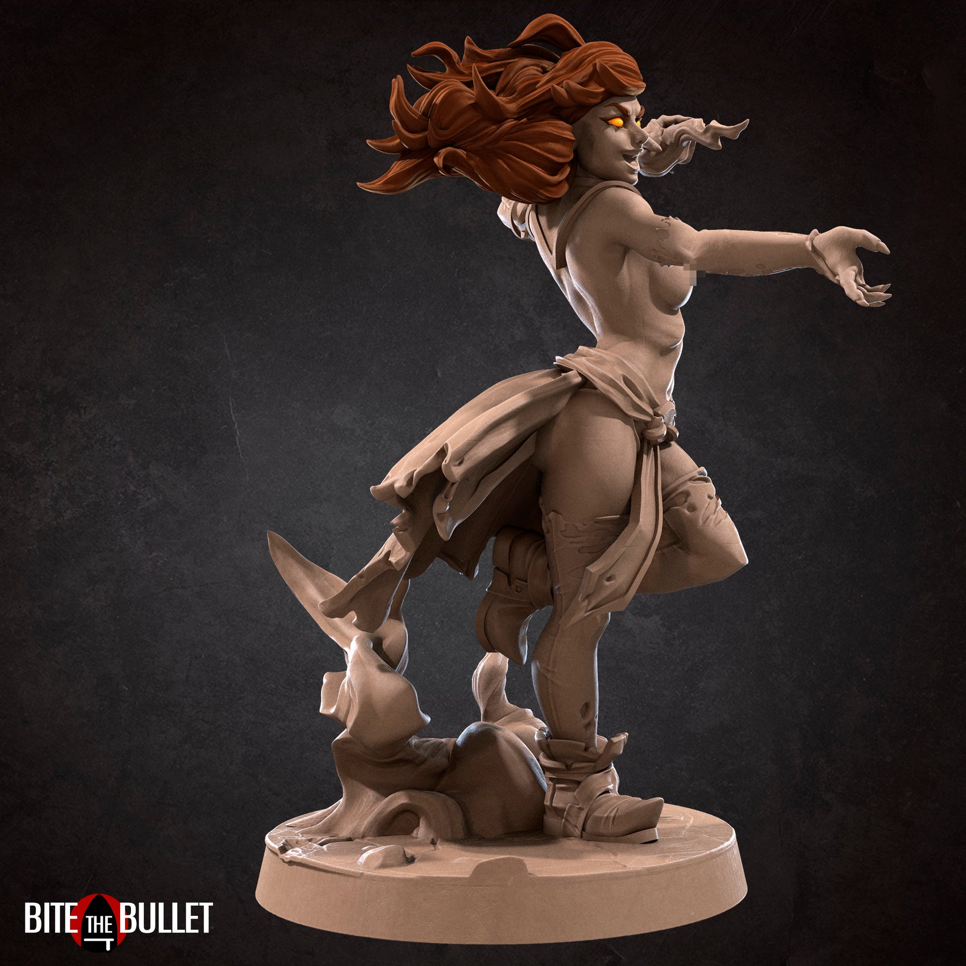 Exxotic Ember | Fire Genasi Pinup SFW NSFW Model Miniature | Bite the Bullet