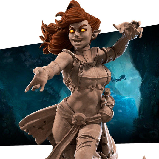 Exotic Ember | Fire Genasi Pinup SFW NSFW Model Miniature | Bite the Bullet