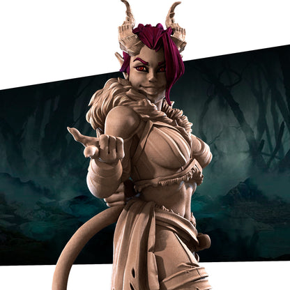 Exxotic Fiona | Tiefling Pinup SFW NSFW Model Miniature | Bite the Bullet