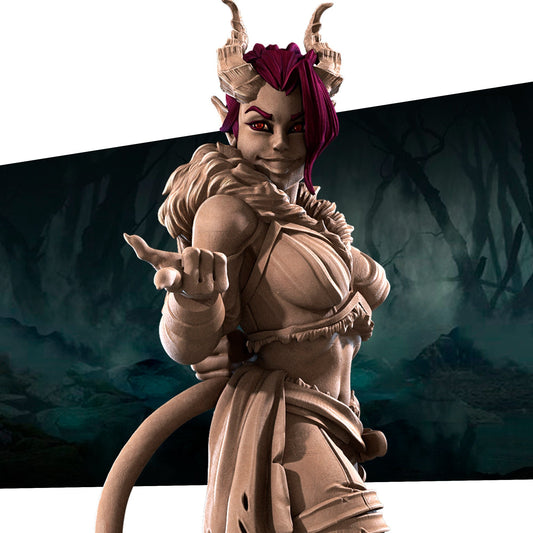 Exotic Fiona | Tiefling Pinup SFW NSFW Model Miniature | Bite the Bullet