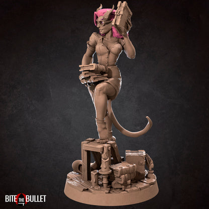 Exxotic Liz | Tiefling Book Pinup SFW NSFW Model Miniature | Bite the Bullet