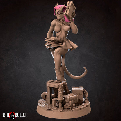 Exxotic Liz | Tiefling Book Pinup SFW NSFW Model Miniature | Bite the Bullet