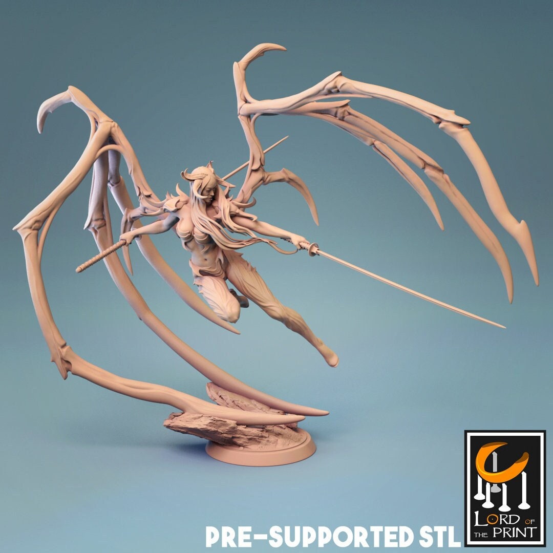 Succubus Fighter | TABLETOP SCALE | TTRPG Monster Miniature | Rescale Miniatures